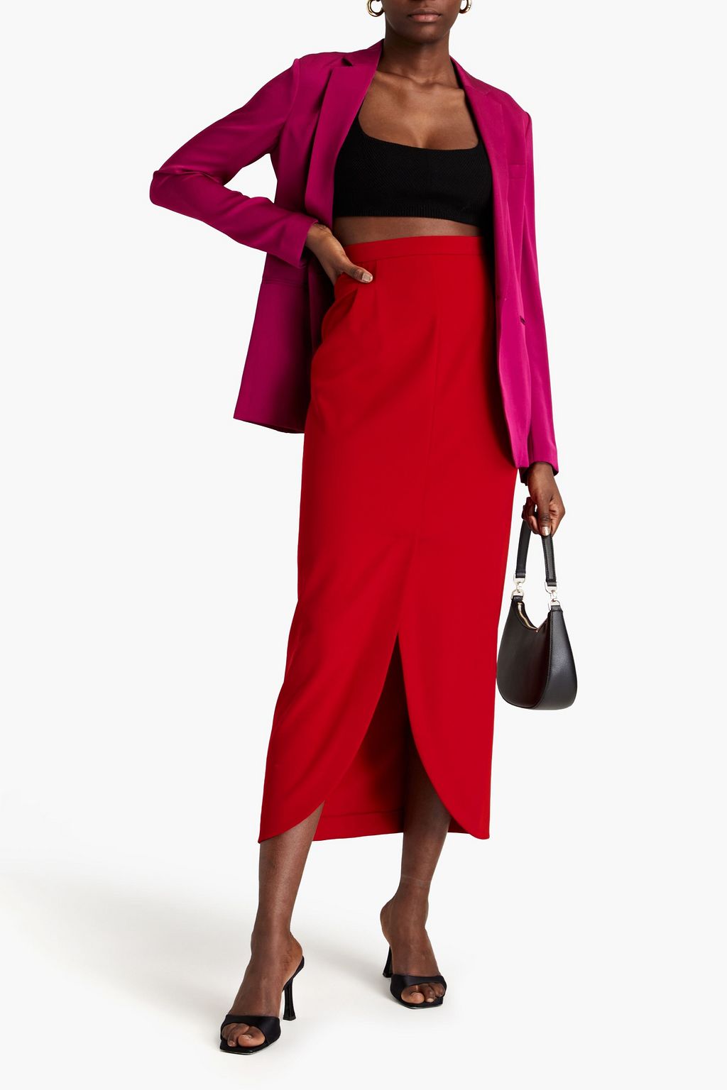 BOUTIQUE MOSCHINO Stretch-cady maxi skirt