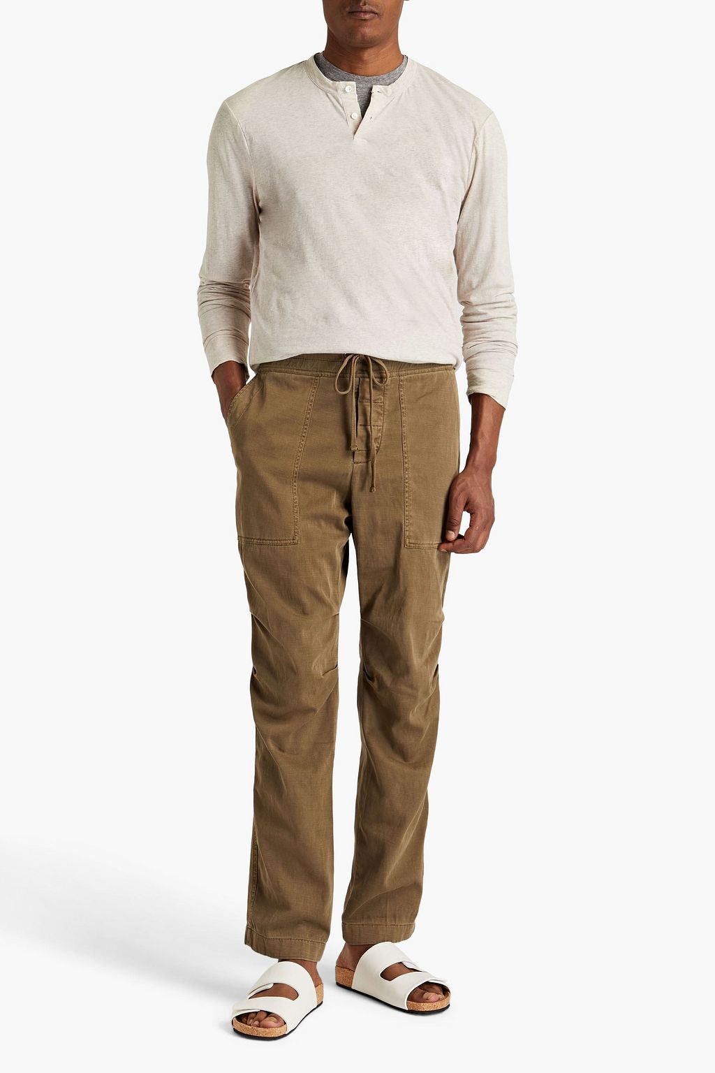 JAMES PERSE Slub stretch-cotton twill pants