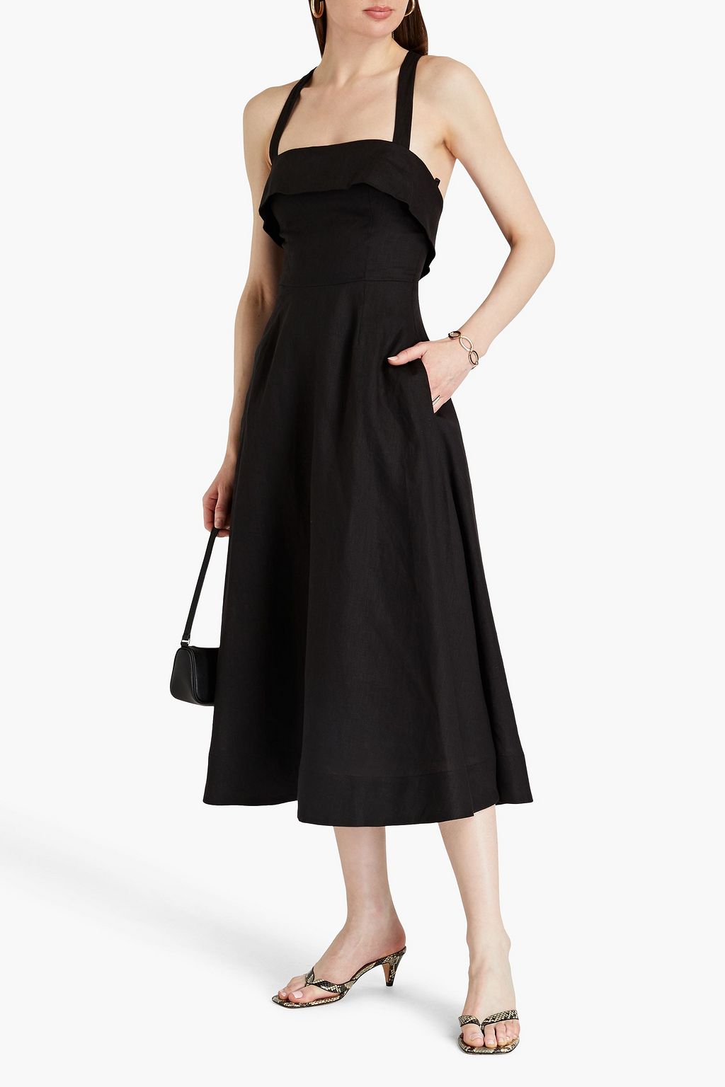 NICHOLAS Linen midi dress