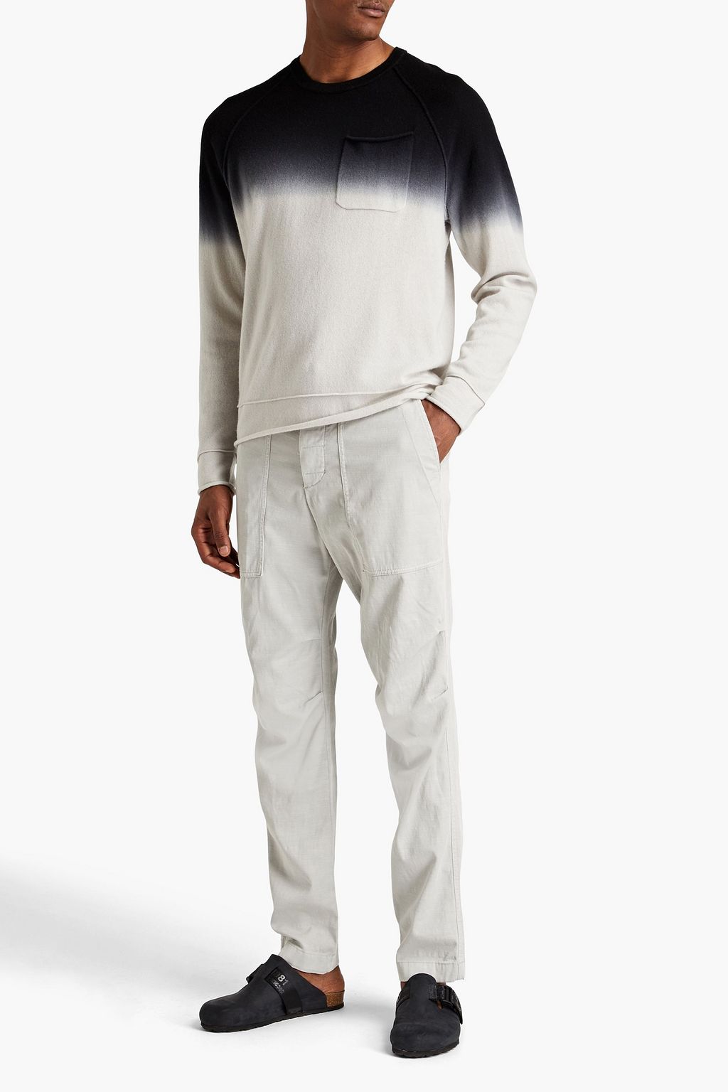 JAMES PERSE Hose aus Twill aus Stretch-Baumwolle mit Flammgarneffekt