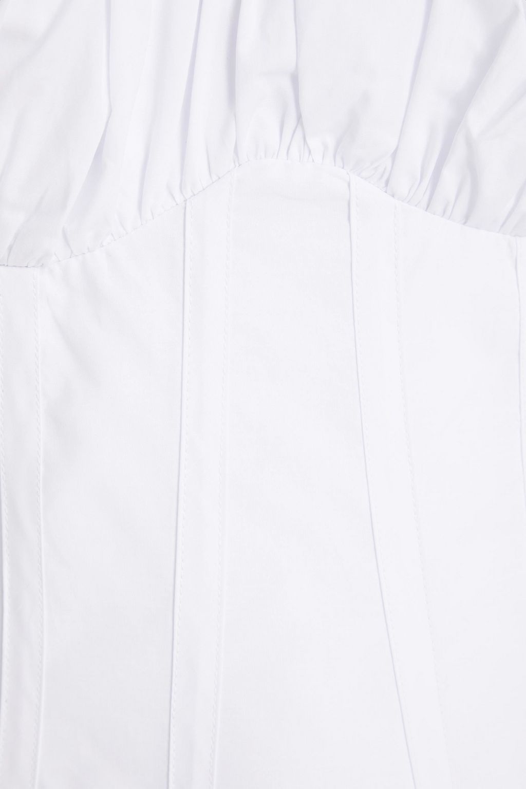 NICHOLAS Gerafftes Maxikleid aus Baumwollpopeline