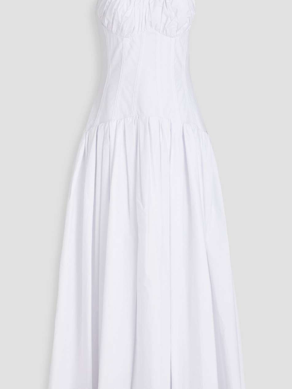 dolma gathered cotton-poplin maxi dress