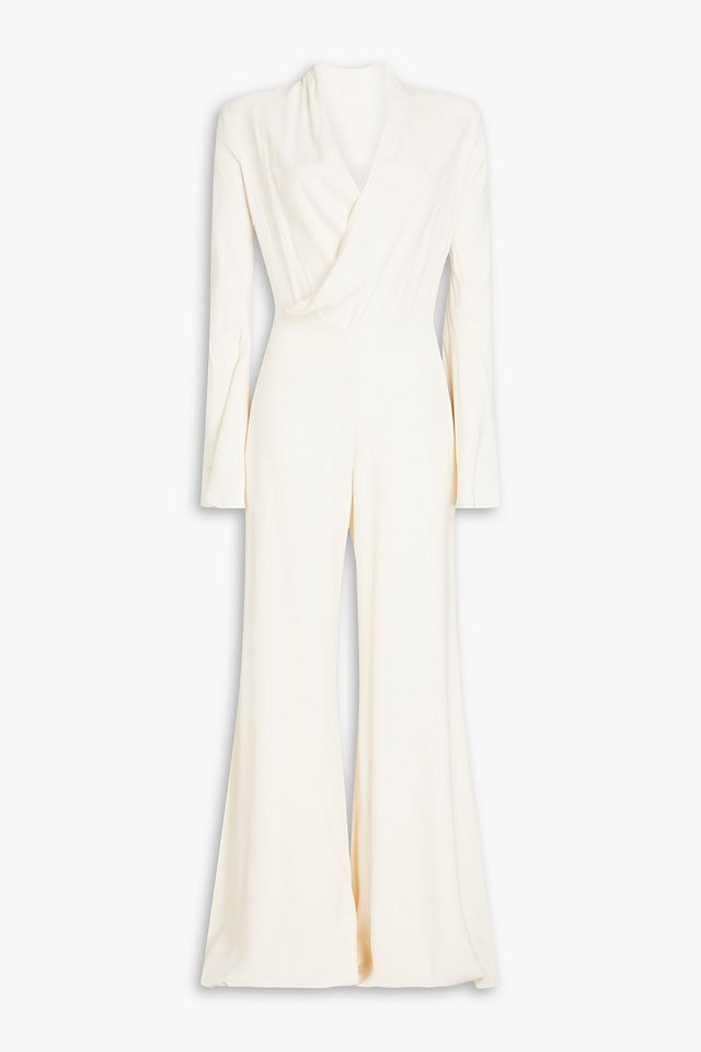 Bette wrap-effect crepe wide-leg jumpsuit