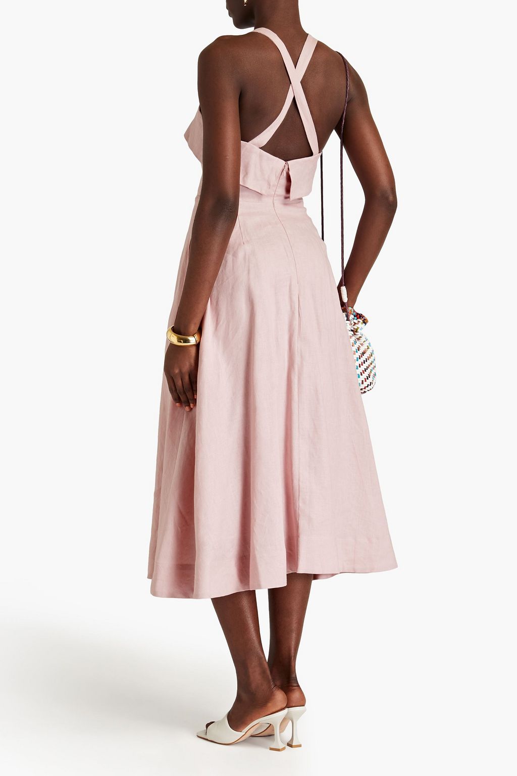 NICHOLAS Linen midi dress