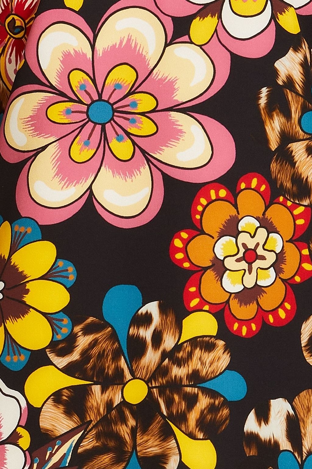 BOUTIQUE MOSCHINO فستان قصير من الكريب مزين بطبعات على شكل زهور