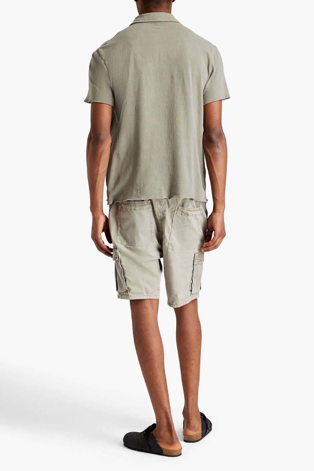 JAMES PERSE Brushed cotton-blend polo shirt