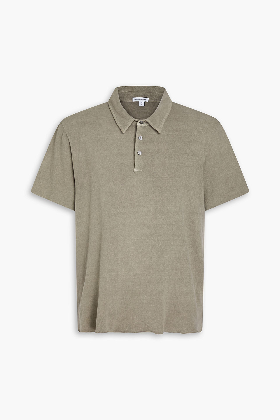 James Perse Brushed Cotton-blend Jersey Polo Shirt In Neutral