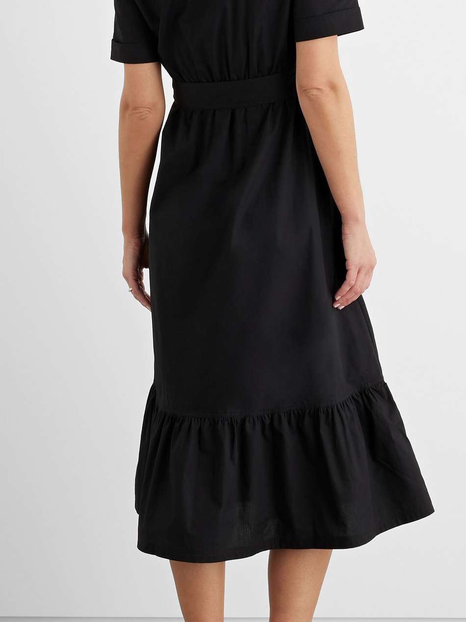 dylan belted organic cotton-poplin midi dress