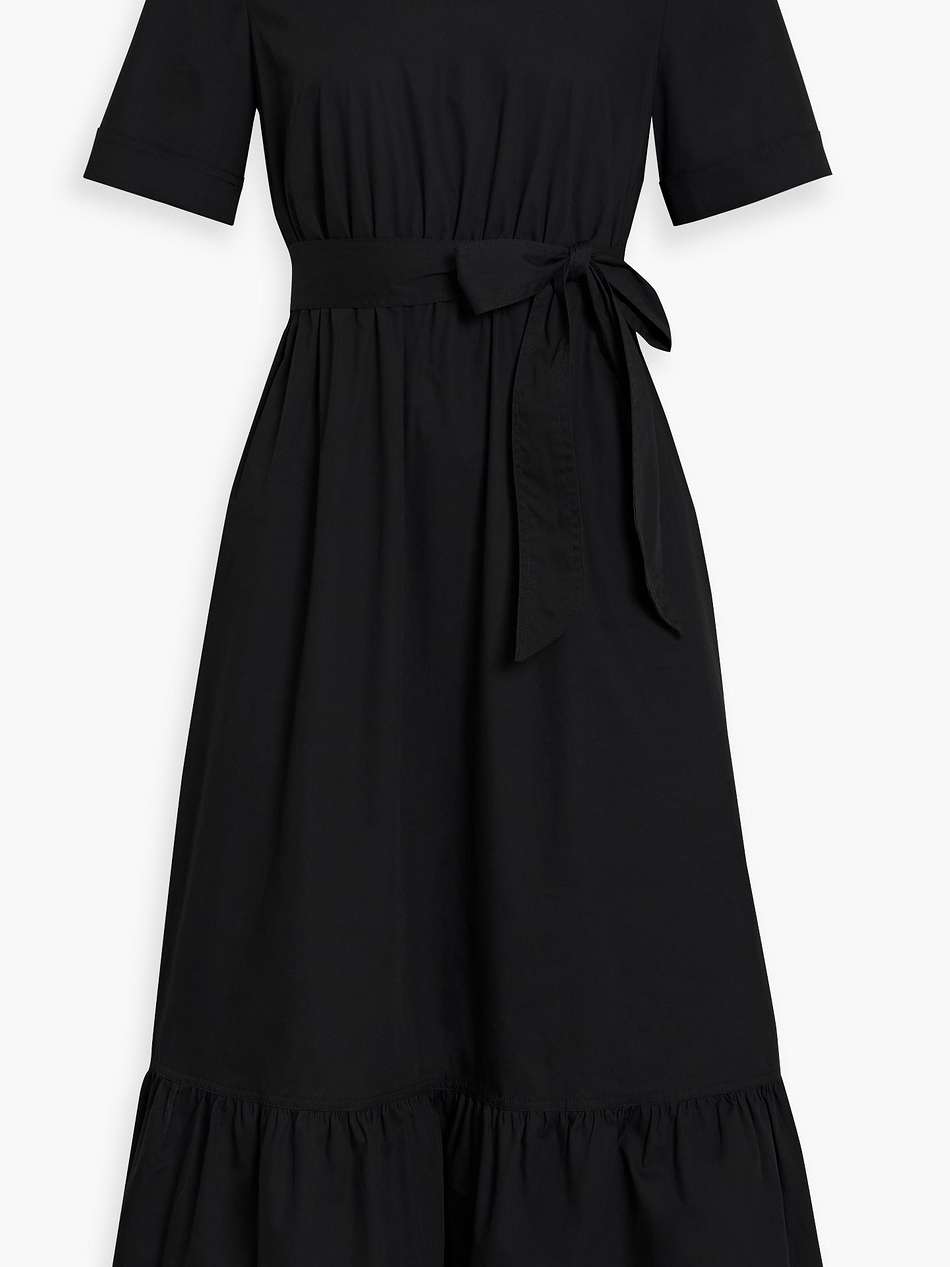 dylan belted organic cotton-poplin midi dress