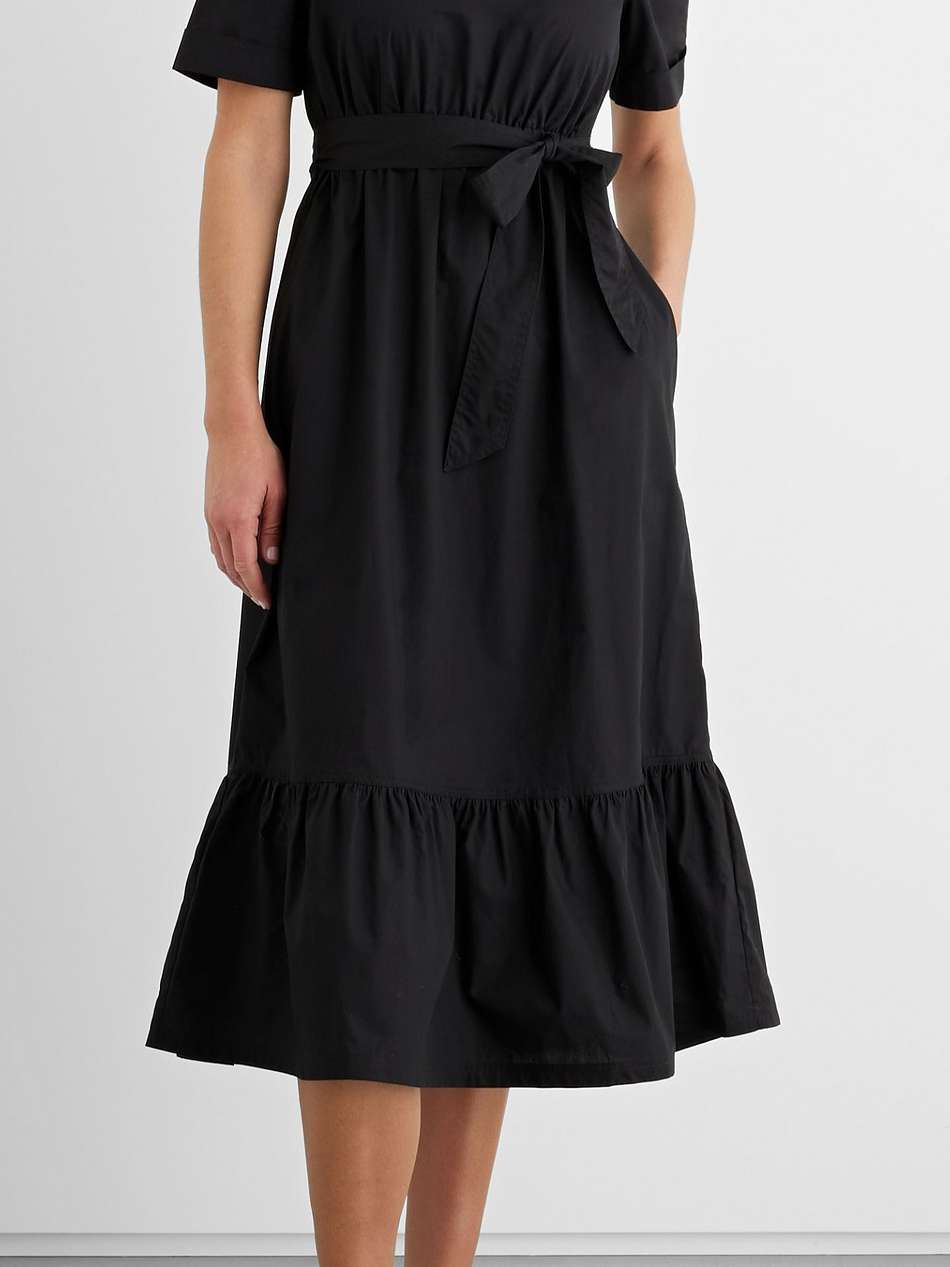 dylan belted organic cotton-poplin midi dress