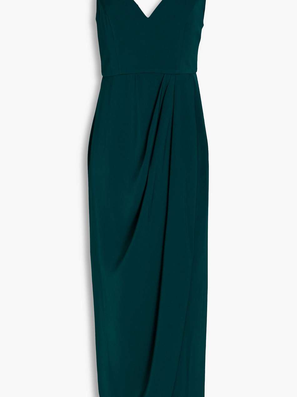 draped satin midi dress
