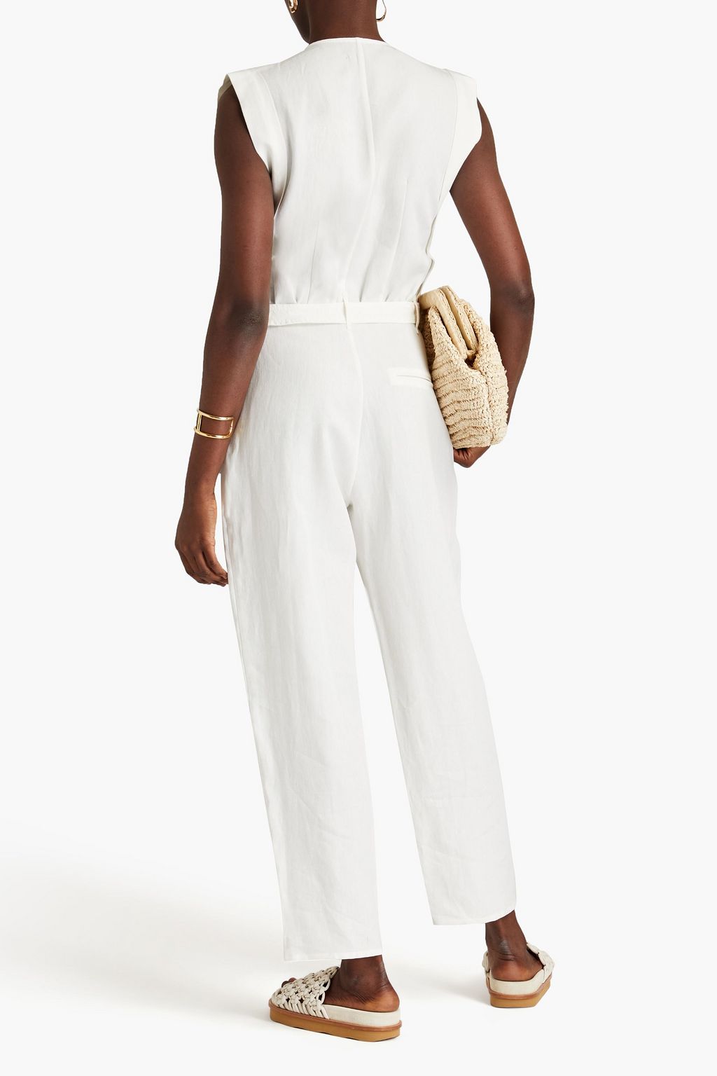 LE KASHA Belted linen jumpsuit