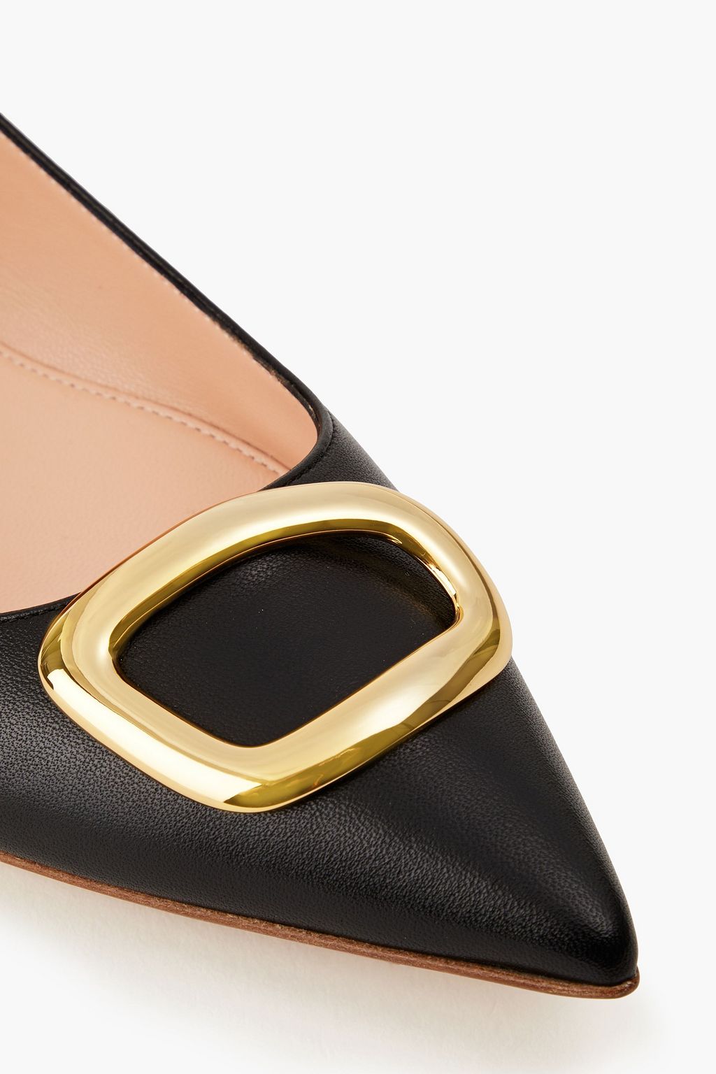 RUPERT SANDERSON Tambi buckle-embellished leather point-toe flats
