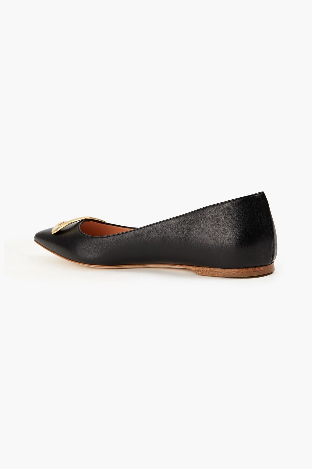RUPERT SANDERSON Tambi buckle-embellished leather point-toe flats