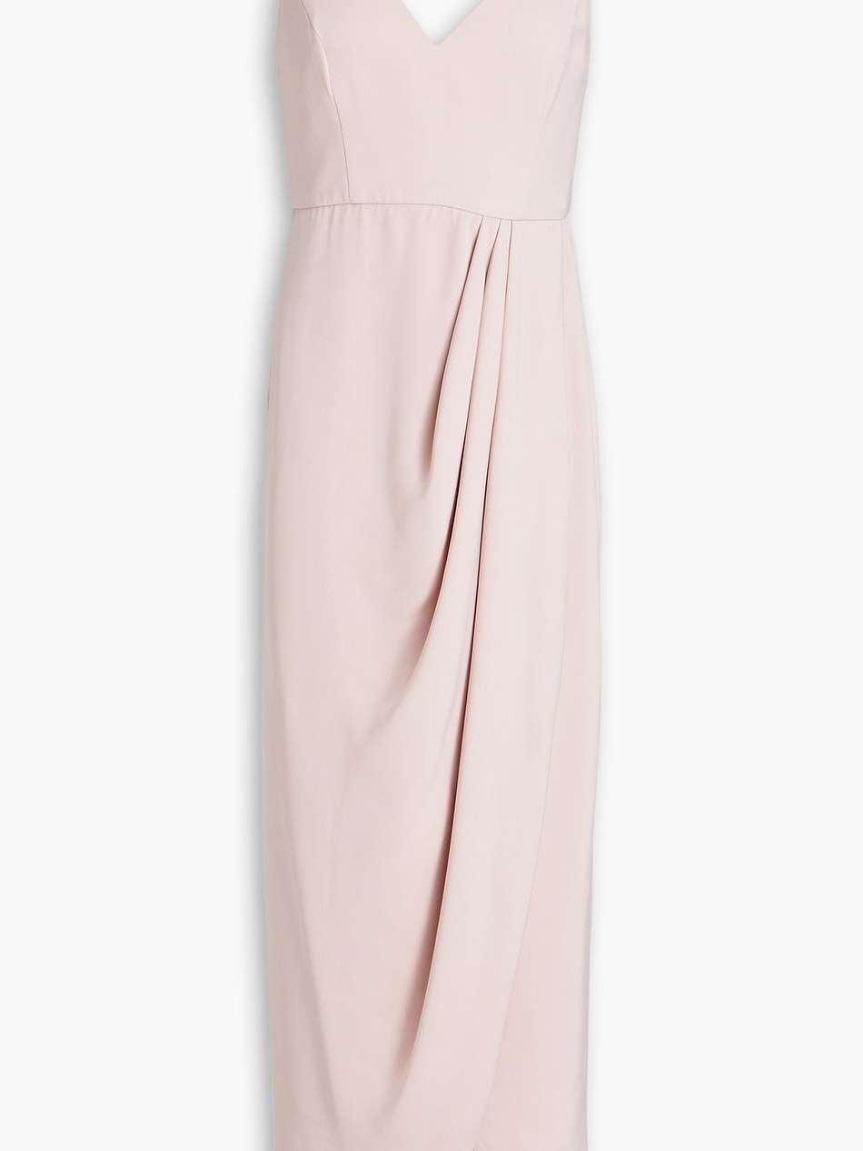 draped satin midi dress