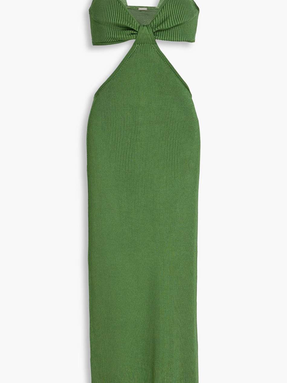 serita cutout ribbed-knit midi dress