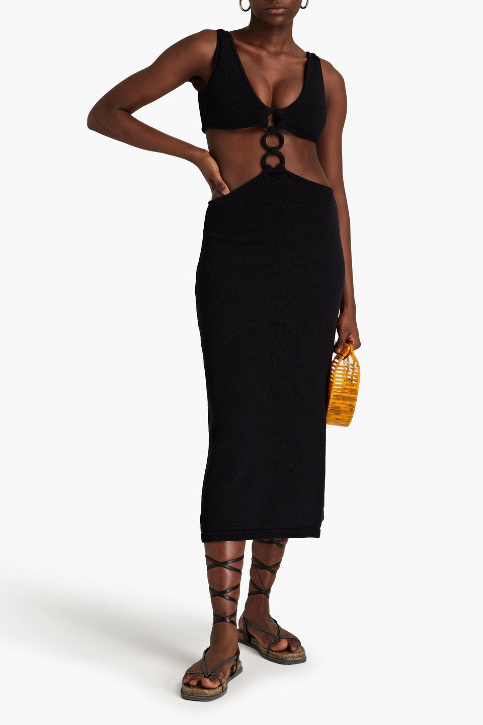 CULT GAIA MERT CUTOUT COTTON-BLEND MIDI DRESS 3074457345636718668