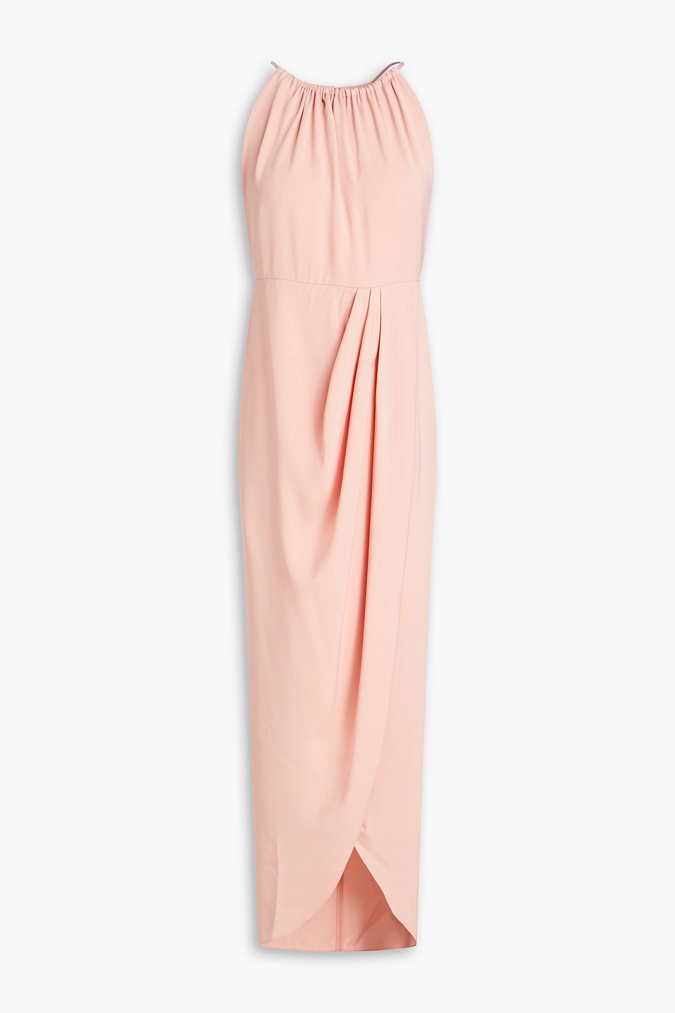 Shona Joy Gathered Satin Maxi Dress In Blush