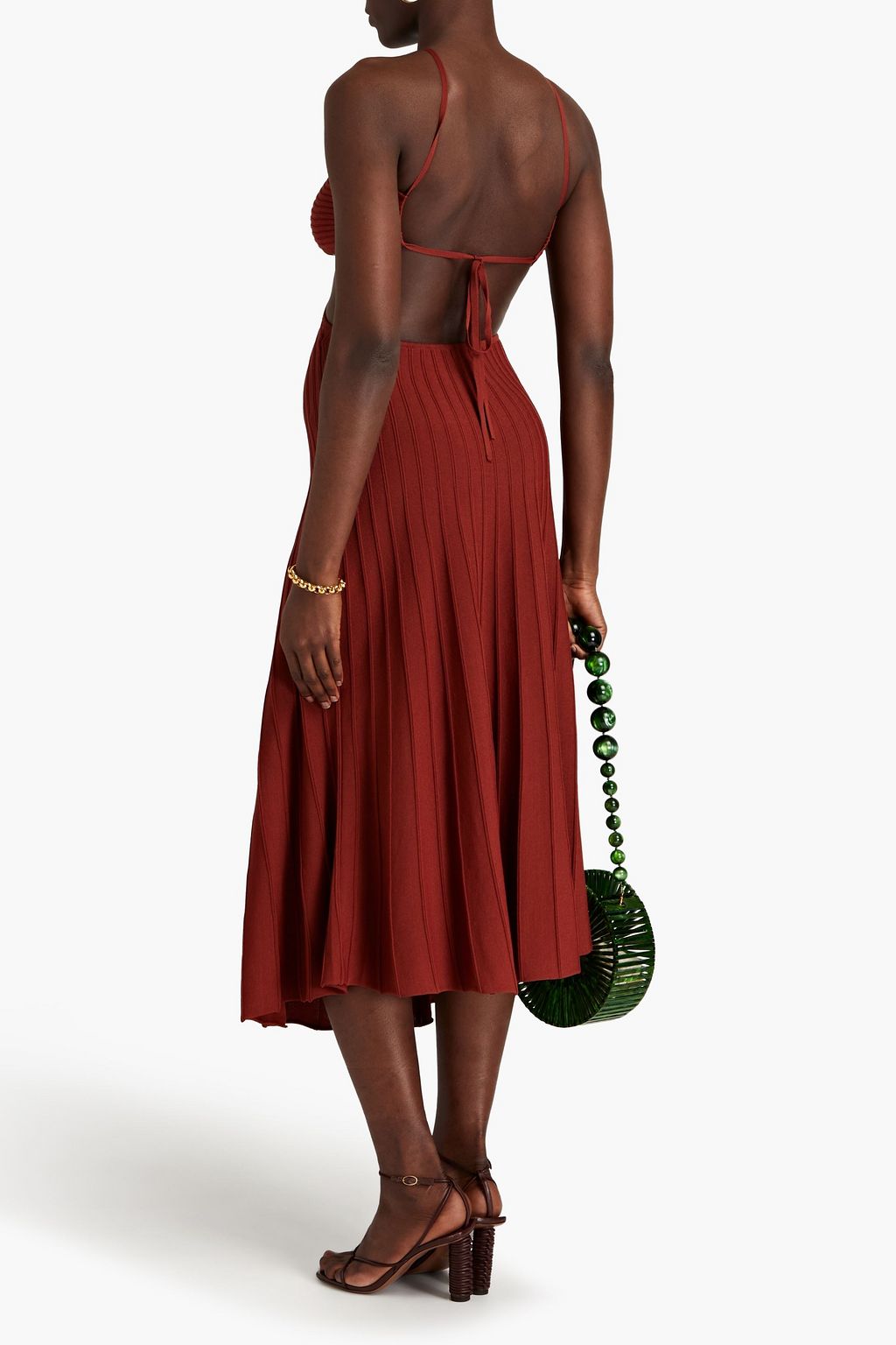 CULT GAIA Ottilia cutout ribbed-knit midi dress