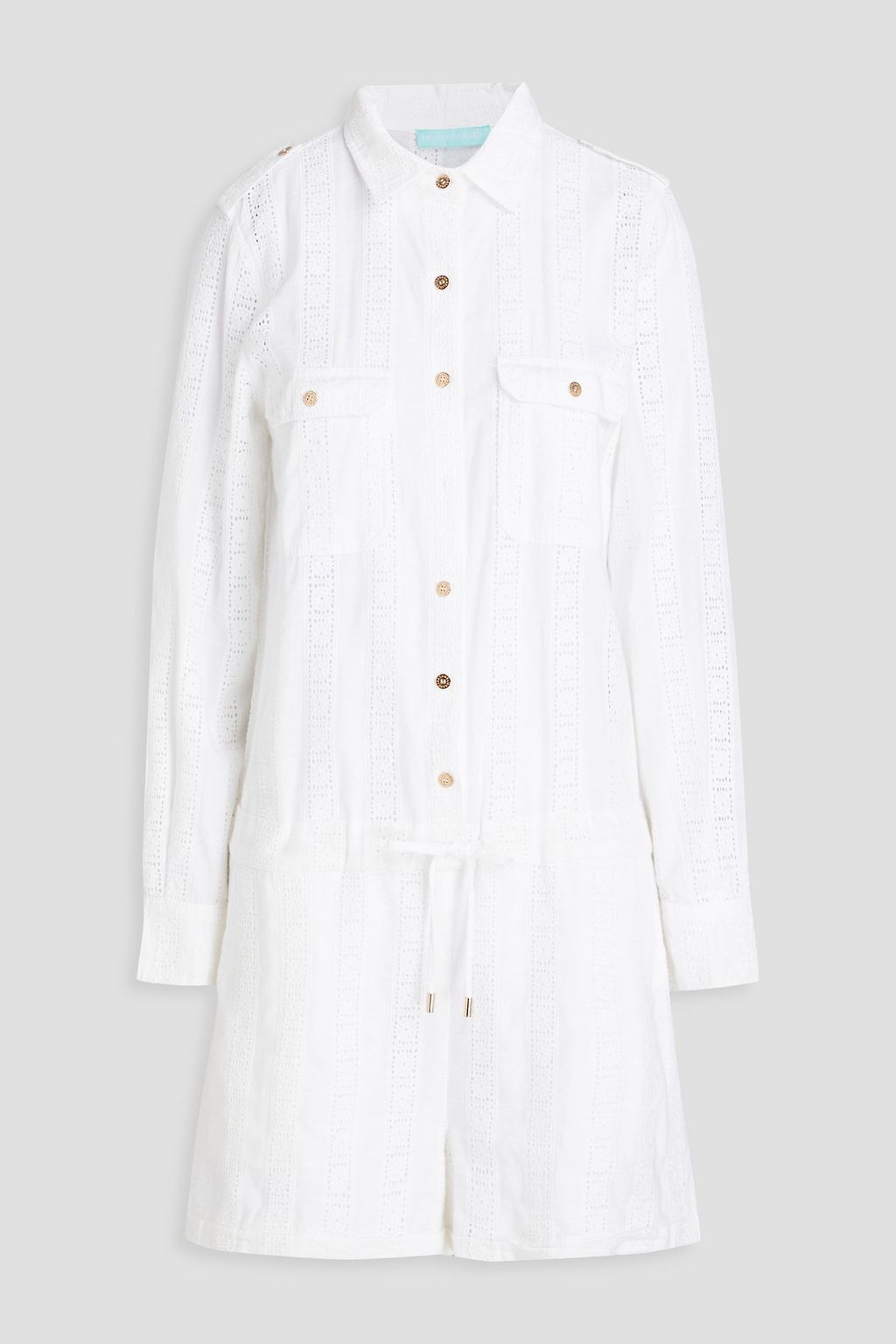 MELISSA ODABASH Broderie anglaise cotton playsuit THE OUTNET