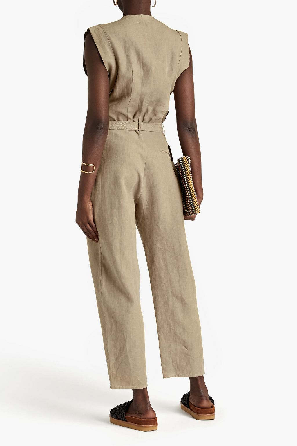 LE KASHA Belted linen jumpsuit