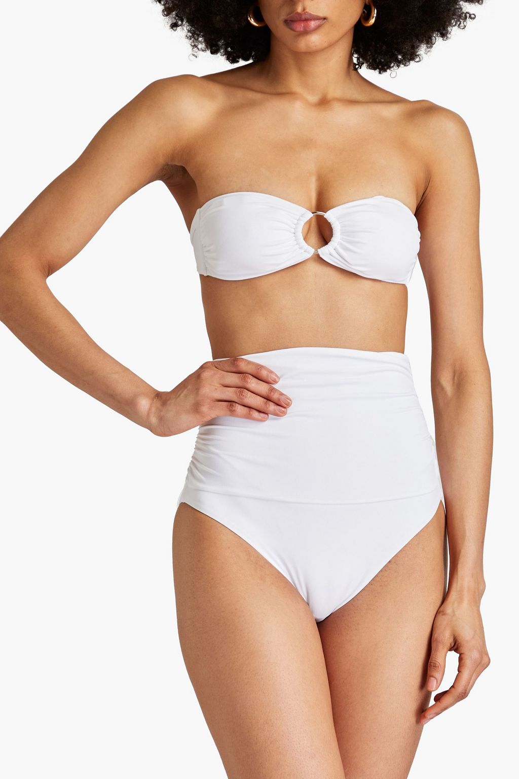 MELISSA ODABASH Ruched high-rise bikini briefs