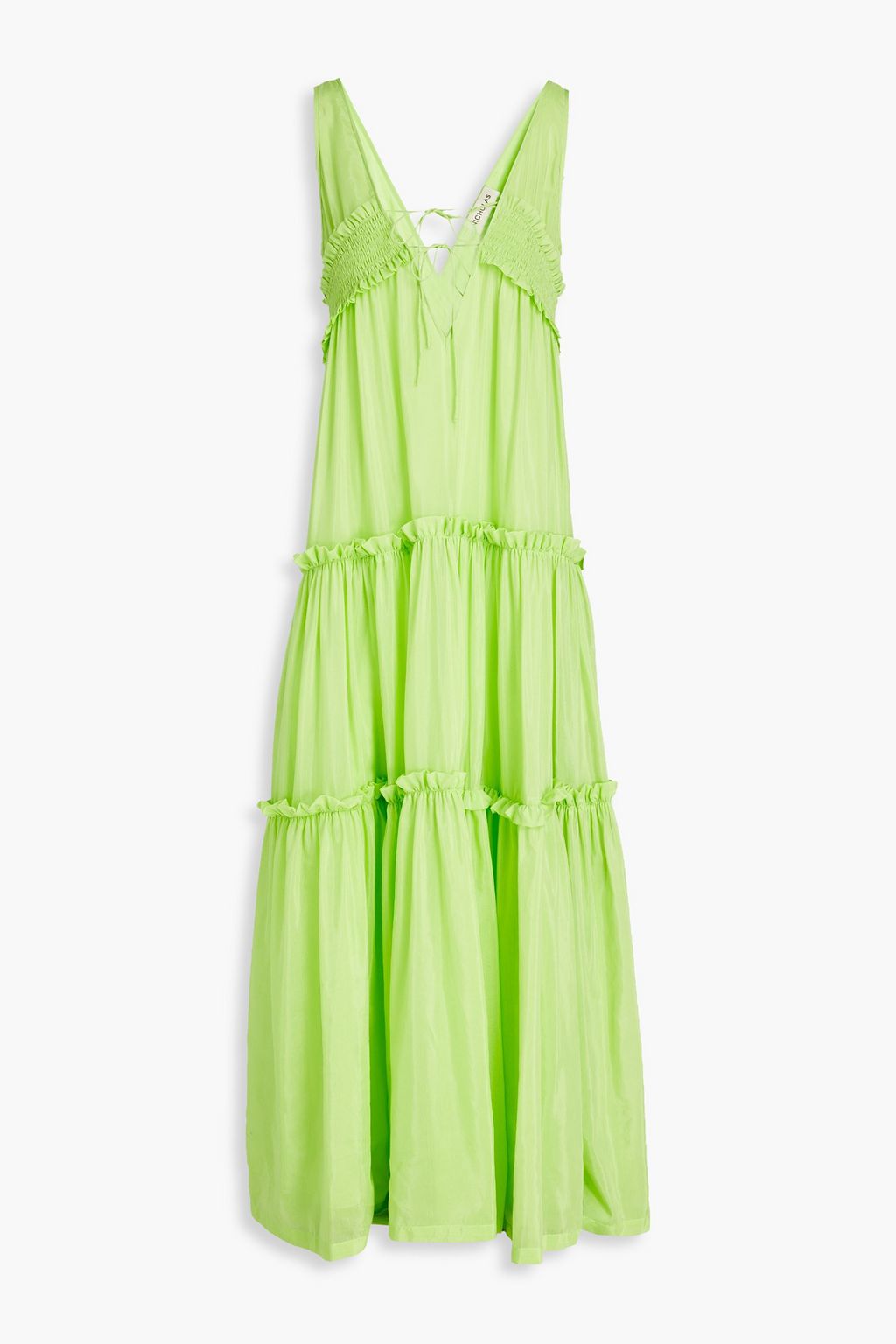 NICHOLAS Myla shirred cotton and silk-blend voile maxi dress | THE OUTNET