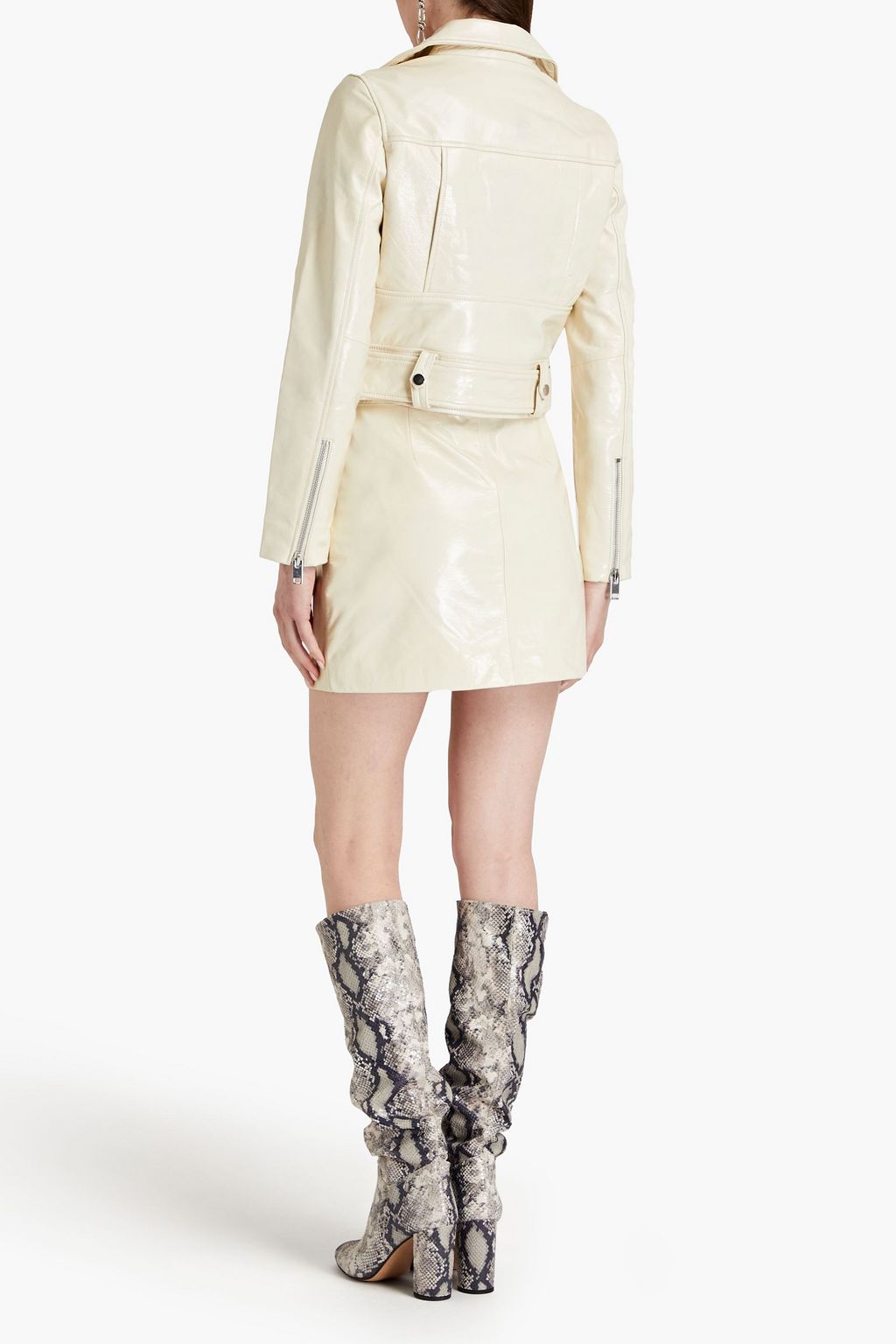 WALTER BAKER Nicole patent-leather biker jacket
