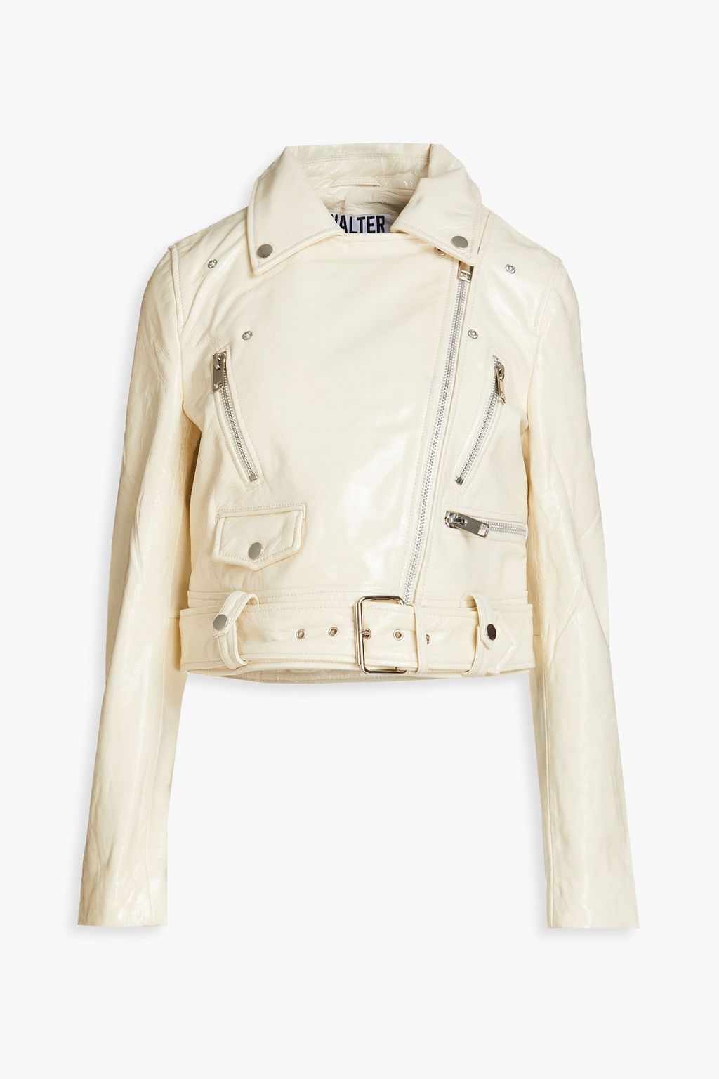Cropped white hotsell leather jacket