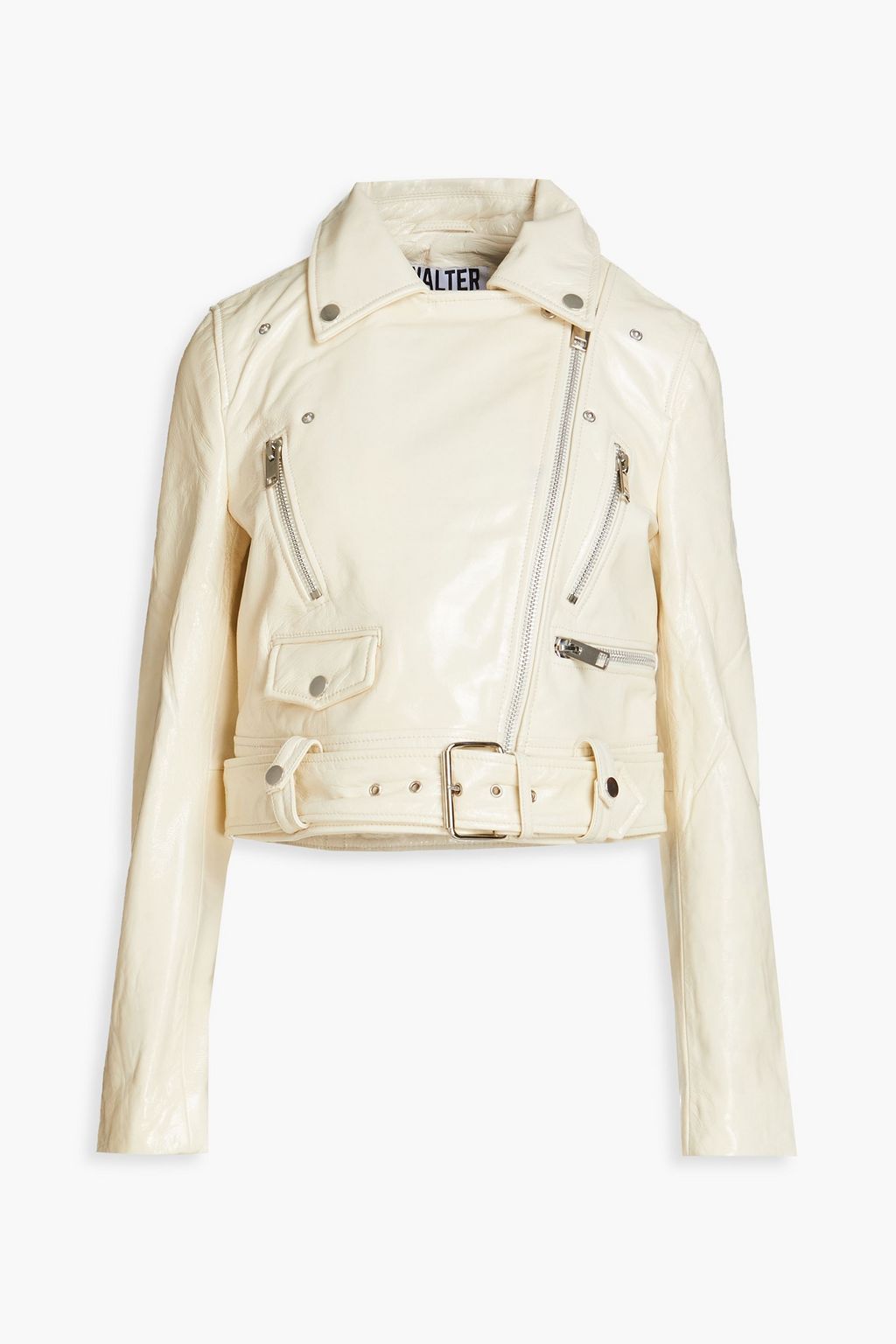 WALTER BAKER Nicole patent-leather biker jacket | THE OUTNET