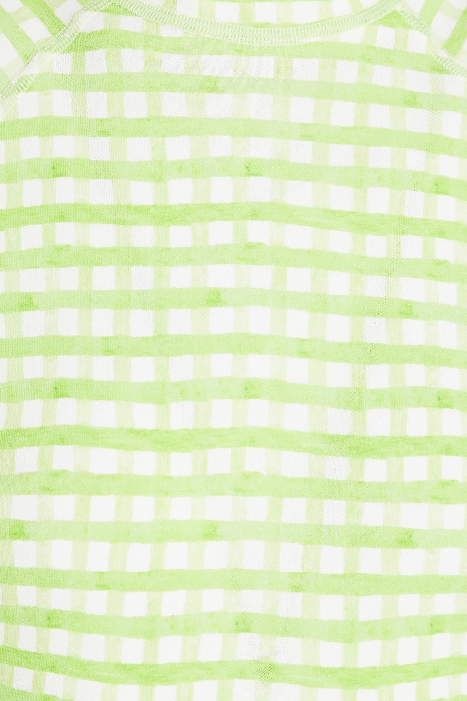 Jacquemus Tuba Cropped Gingham Jersey Turtleneck Top In Light Green