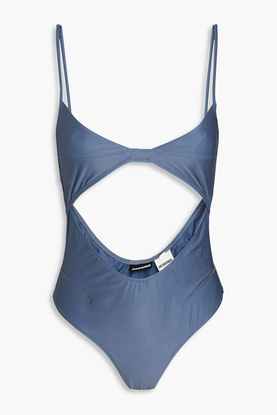 Jacquemus Aranja Cutout Swimsuit In Slate Blue