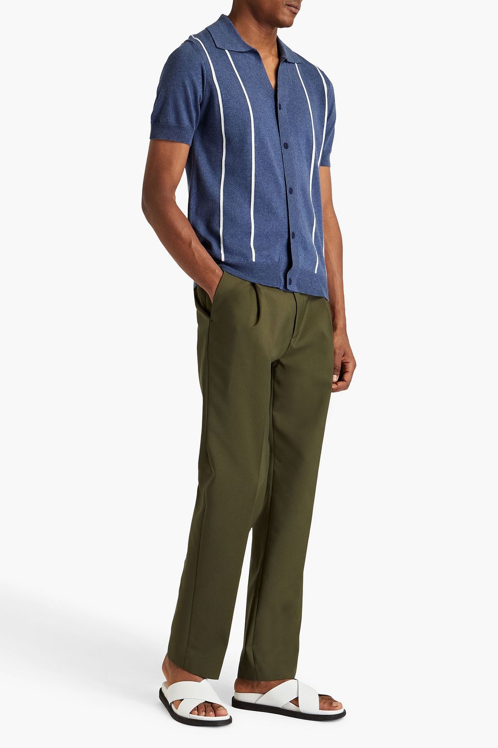 FRESCOBOL CARIOCA Romero striped cotton and silk-blend cardigan