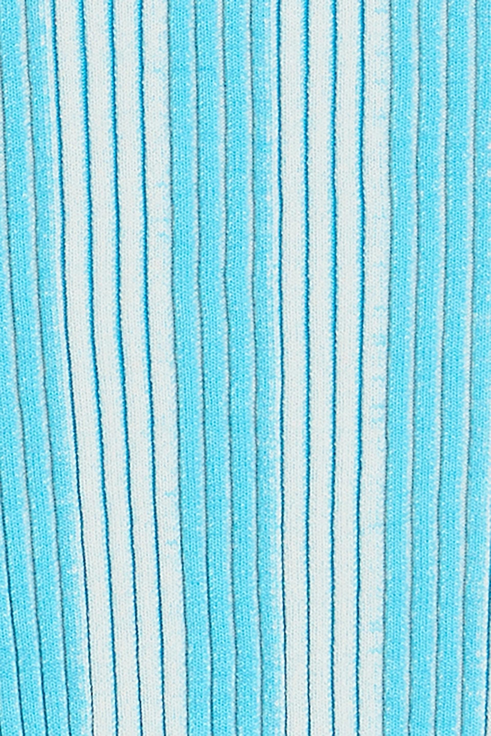 Shop Jacquemus Gelato Striped Ribbed Cotton-blend Midi Skirt In Turquoise