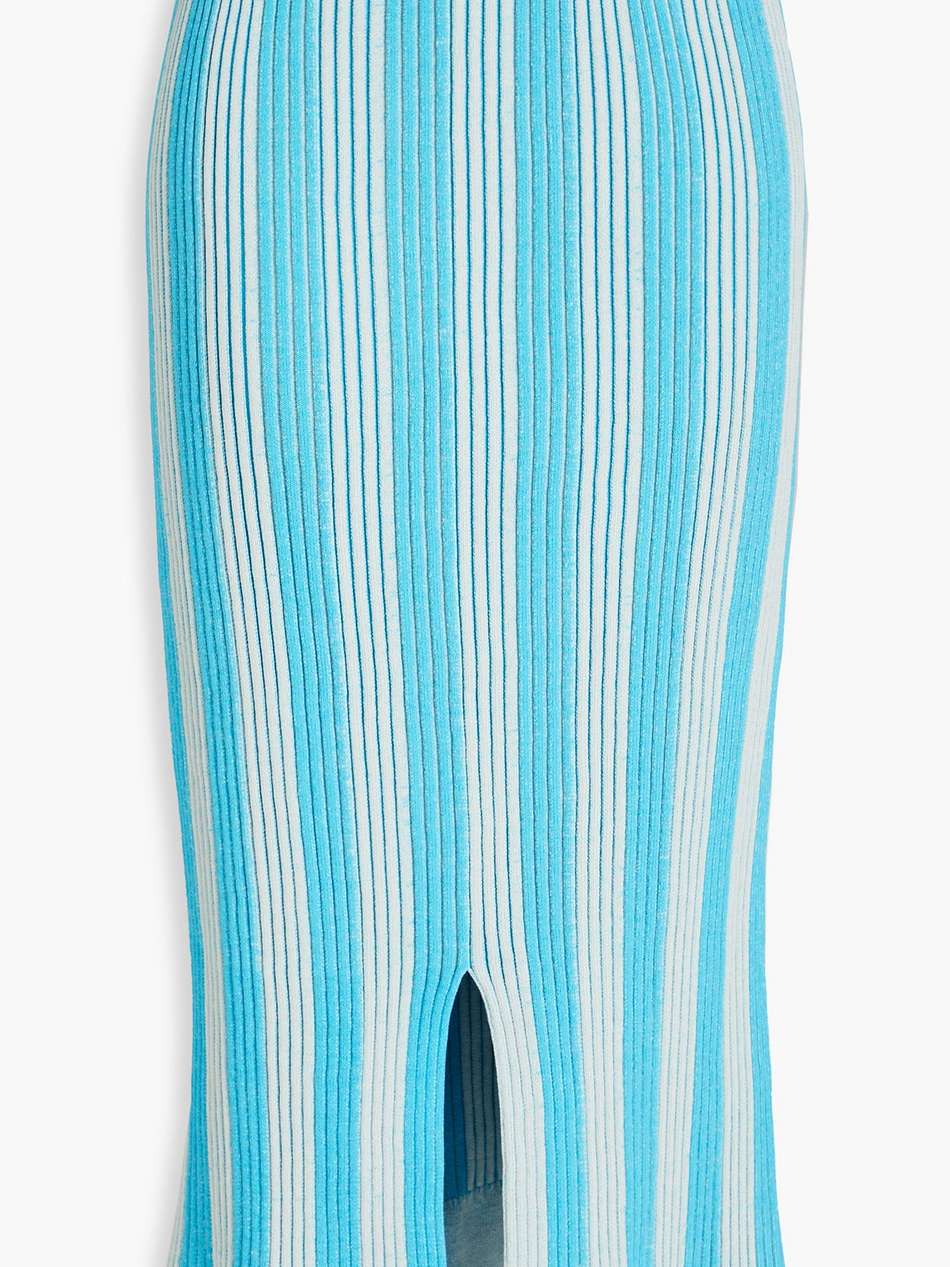 gelato striped ribbed cotton-blend midi skirt