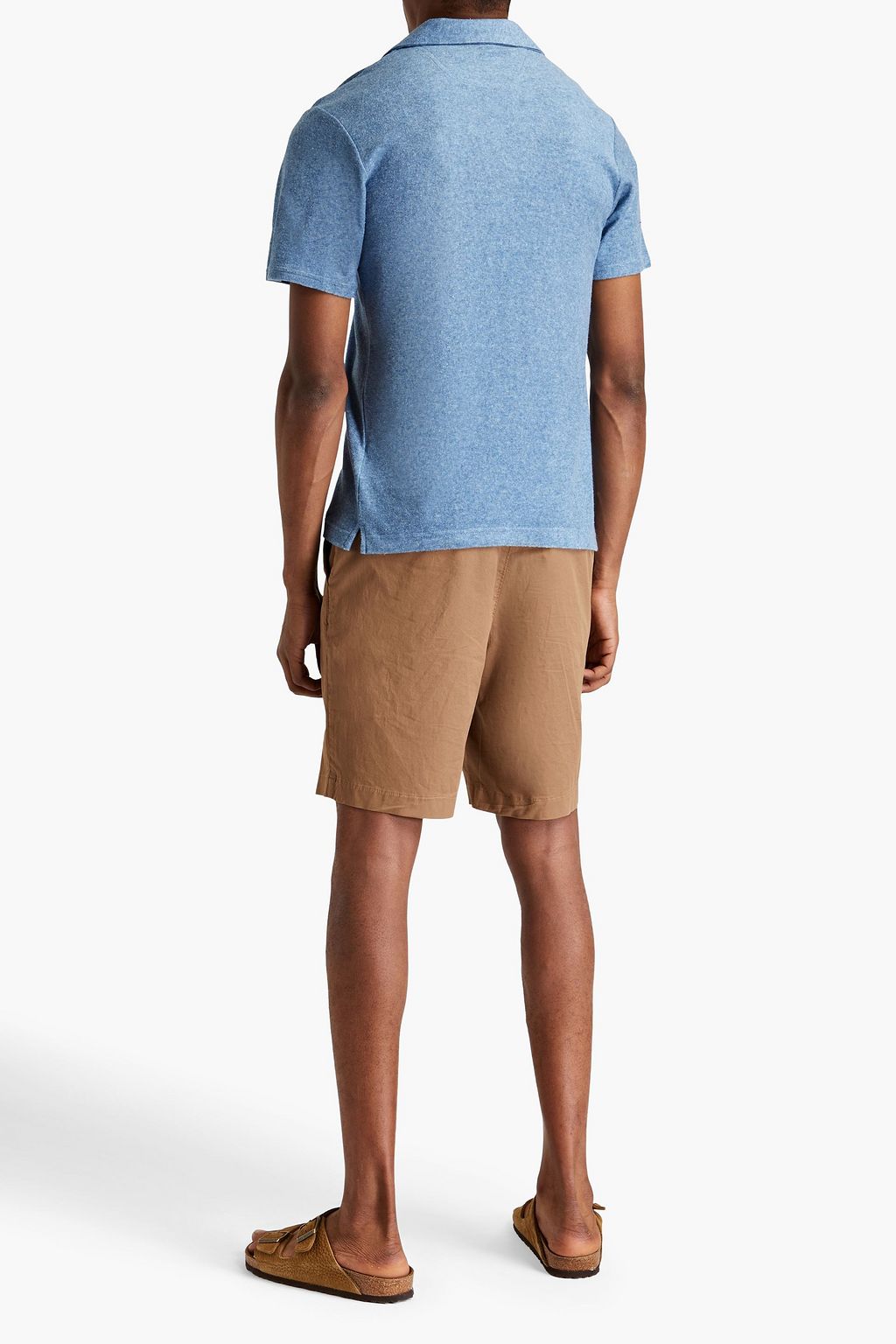 FRESCOBOL CARIOCA Cotton, Lyocell and linen-blend terry polo shirt