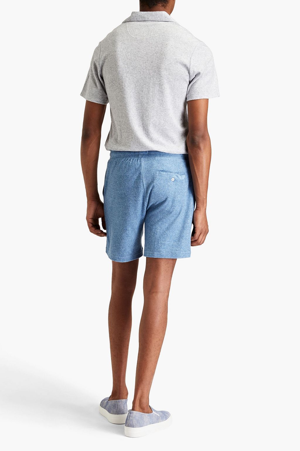 FRESCOBOL CARIOCA Faustino cotton, Lyocell and linen-blend terry polo shirt