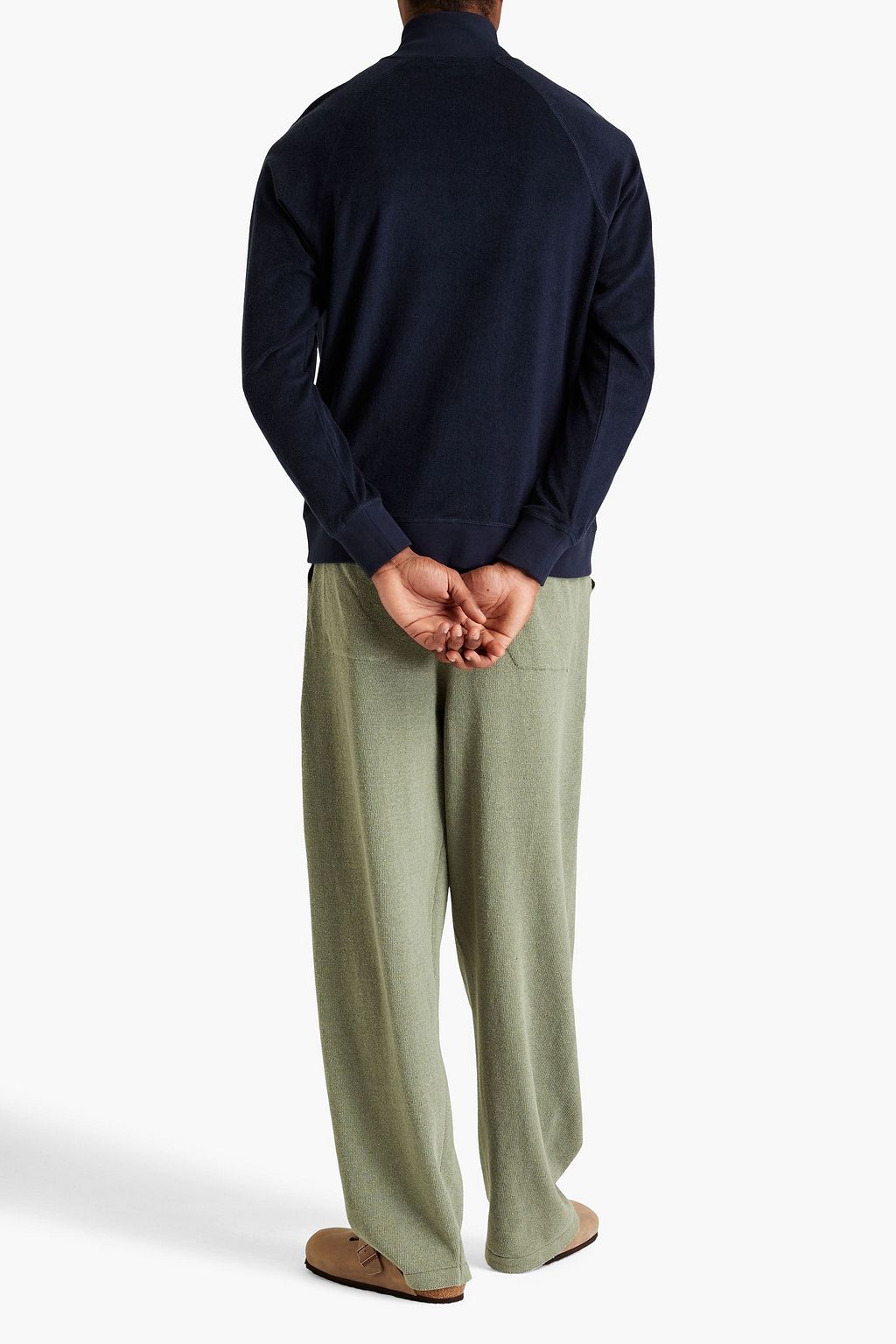 FRESCOBOL CARIOCA Enzo cotton-blend terry zip-up sweatshirt