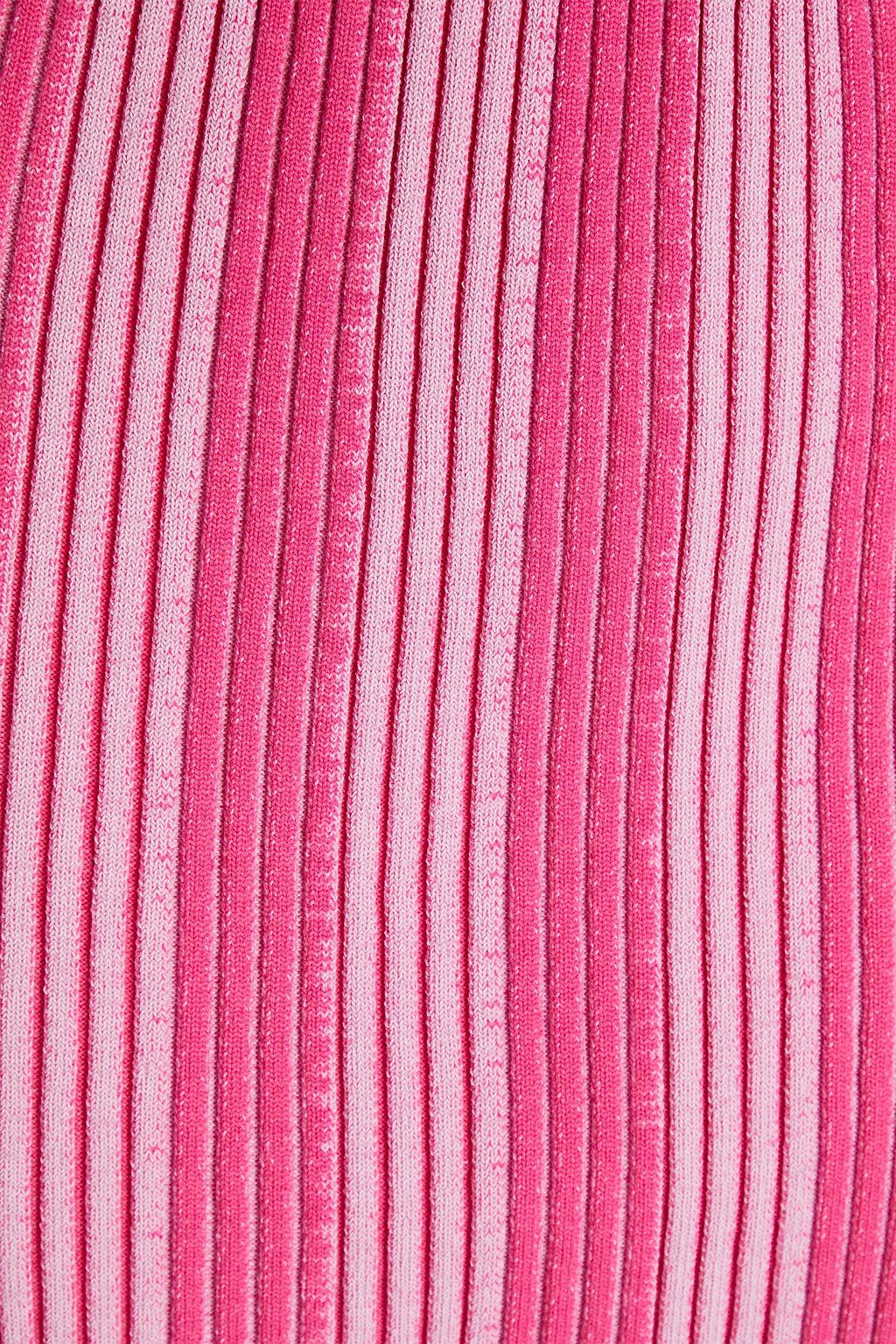 JACQUEMUS Gelato striped ribbed stretch cotton-blend midi skirt
