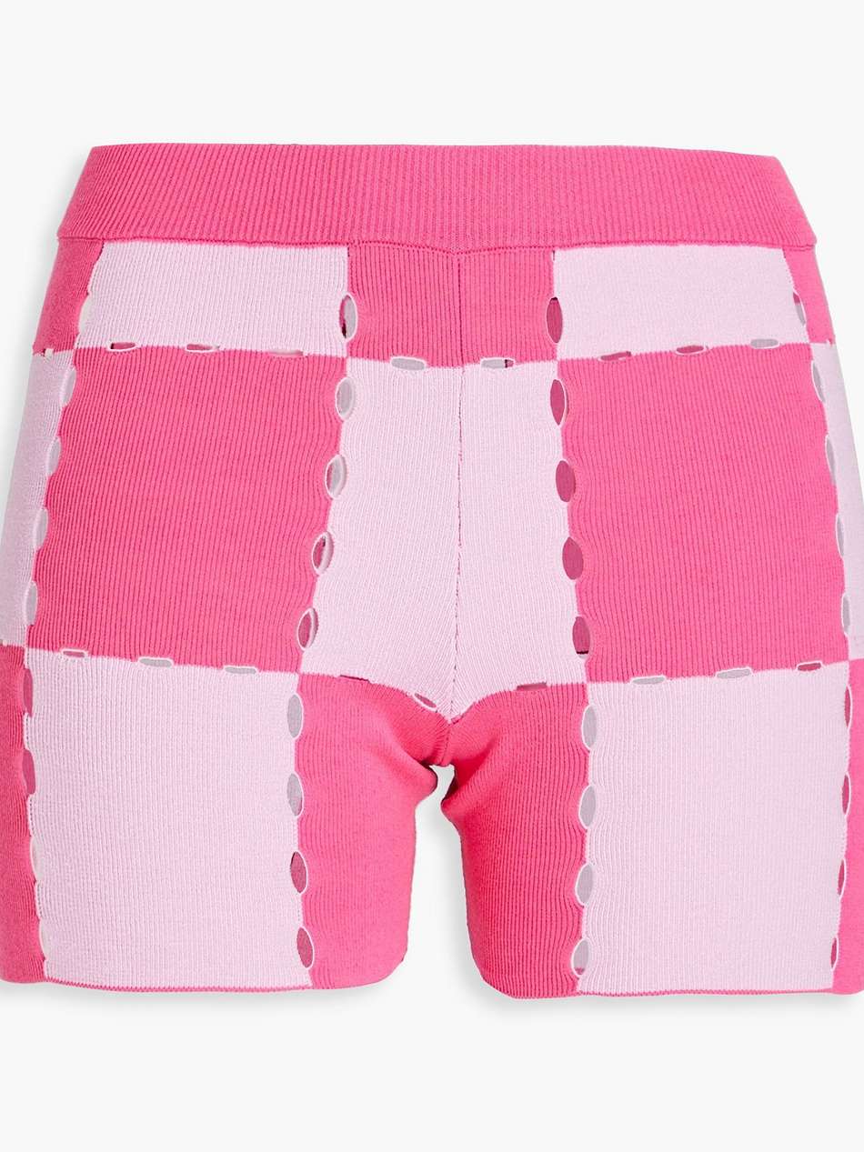 gelato checked cotton-blend shorts