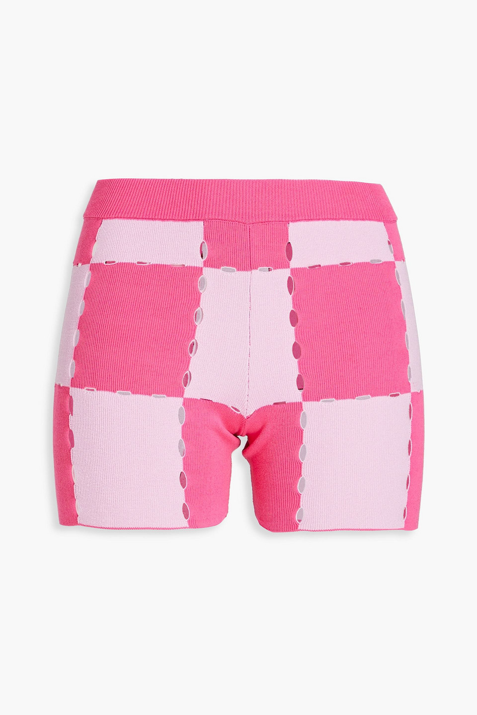 Jacquemus Gelato Checked Cotton-blend Shorts In Pink