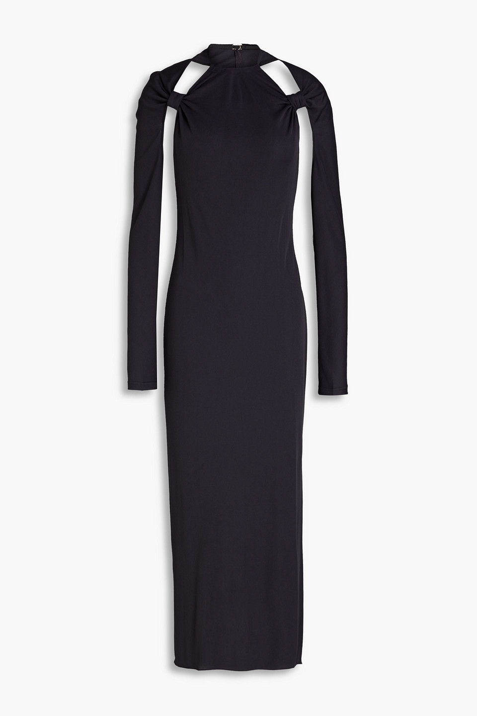 Jacquemus Nodi Cutout Jersey Midi Dress In Midnight Blue