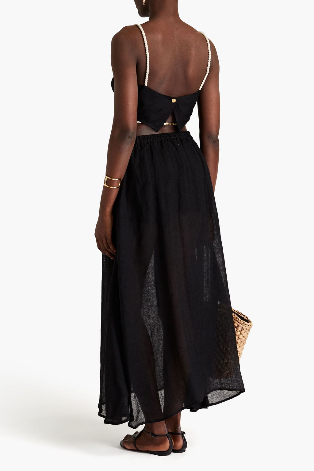 LE KASHA Cropped linen top