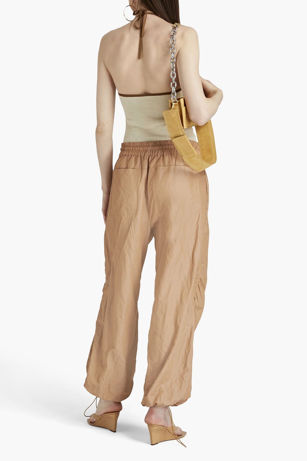 JACQUEMUS Marubia ribbed linen-blend halterneck top