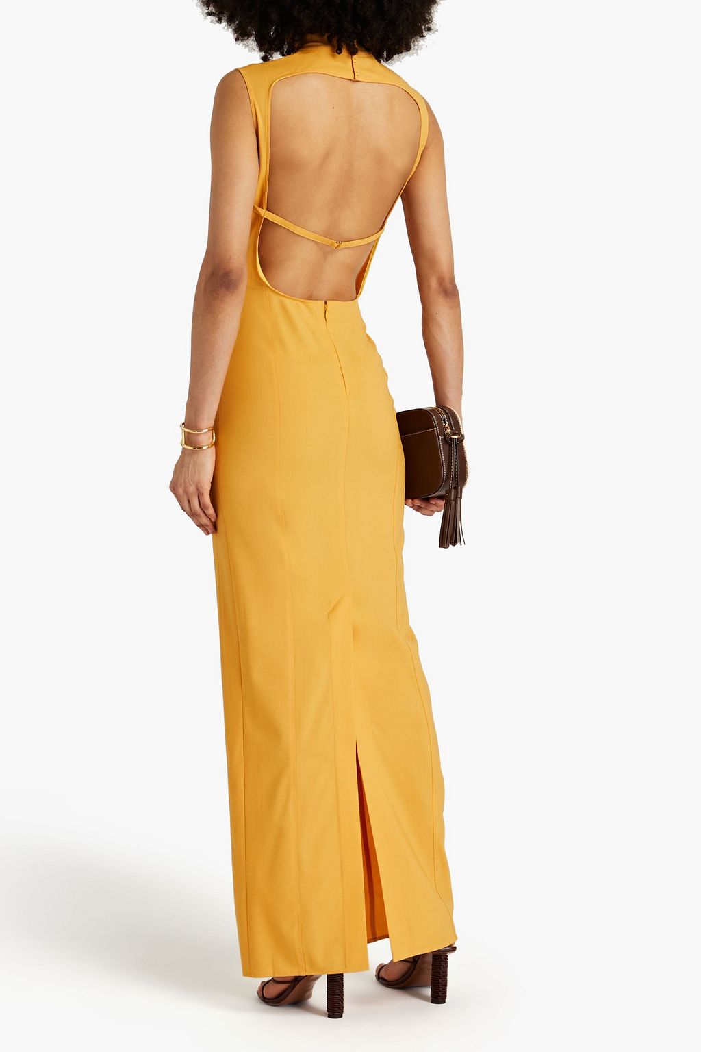 JACQUEMUS Palmi twisted cutout stretch-wool maxi dress