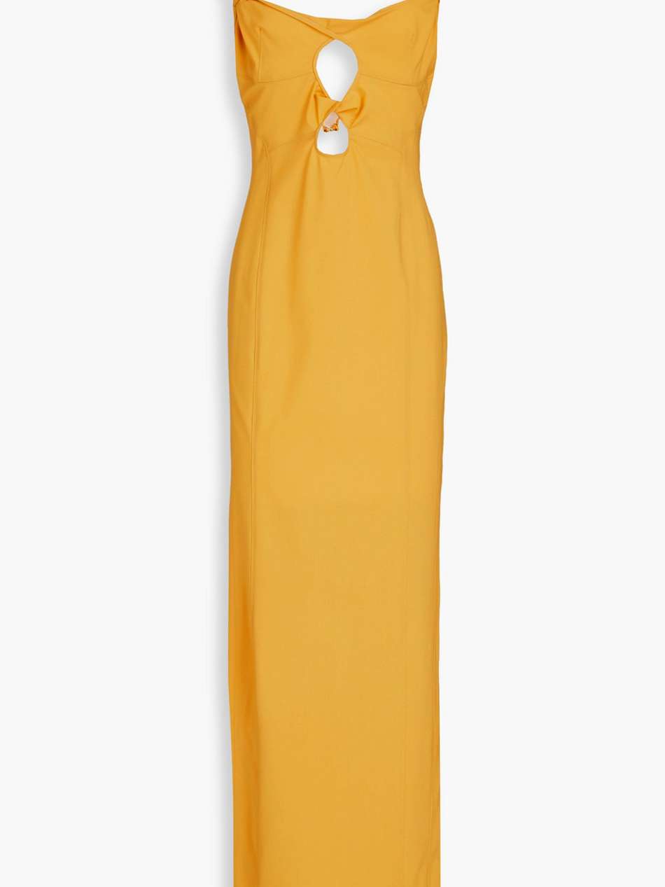 palmi twisted cutout stretch-wool maxi dress