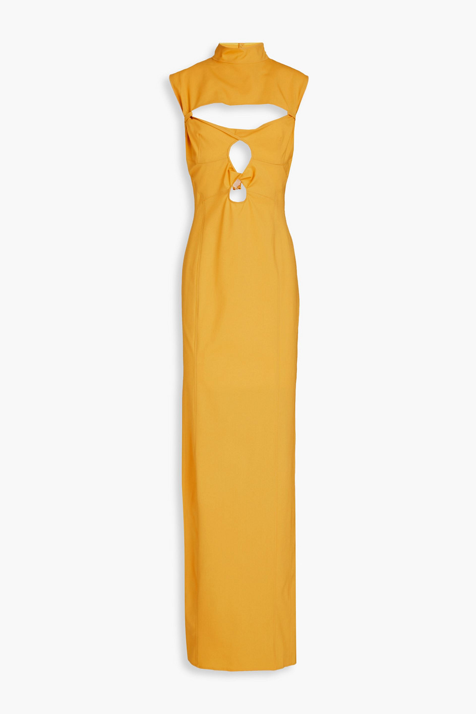 Jacquemus La Dressing Gown Palmi Stretch Cut Out Midi Dress In Orange