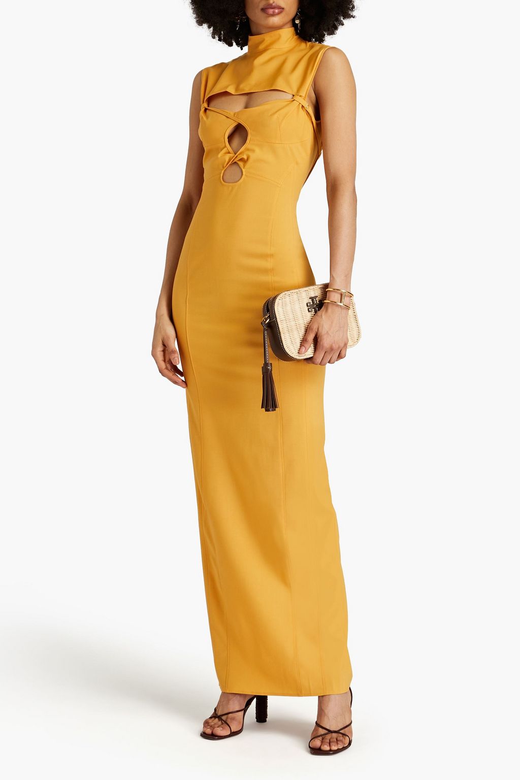 JACQUEMUS Palmi twist-front cutout stretch-wool maxi dress | THE OUTNET