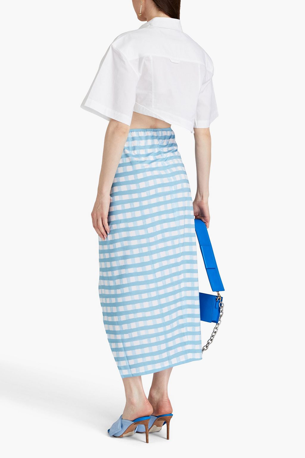 JACQUEMUS ジャージー パレオ ノット付き ギンガム