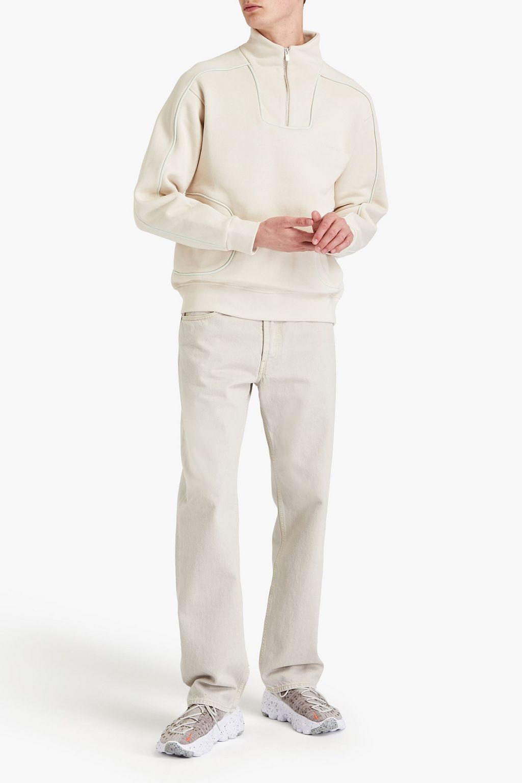 JACQUEMUS Linha cotton-fleece half-zip sweatshirt